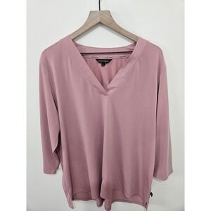 Banana Republic Womens XXL Dusty Rose V-Neck 3/4 Sleeve Blouse Top 1723852